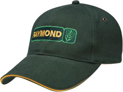 LEFT FRONT VIEW OF CAP WITH EMBROIDERED LOGO